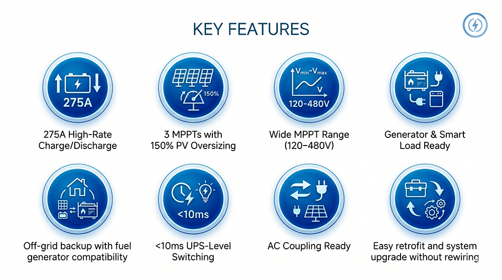 EH-16KL1 16KW| single phase |hybrid Inverter