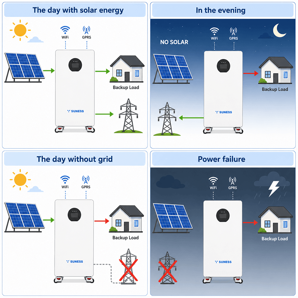 SUN7.2U-15-US 7.2kW | 15kWh | 120(L1/N, L2/N) 240Vac(L1/L2)