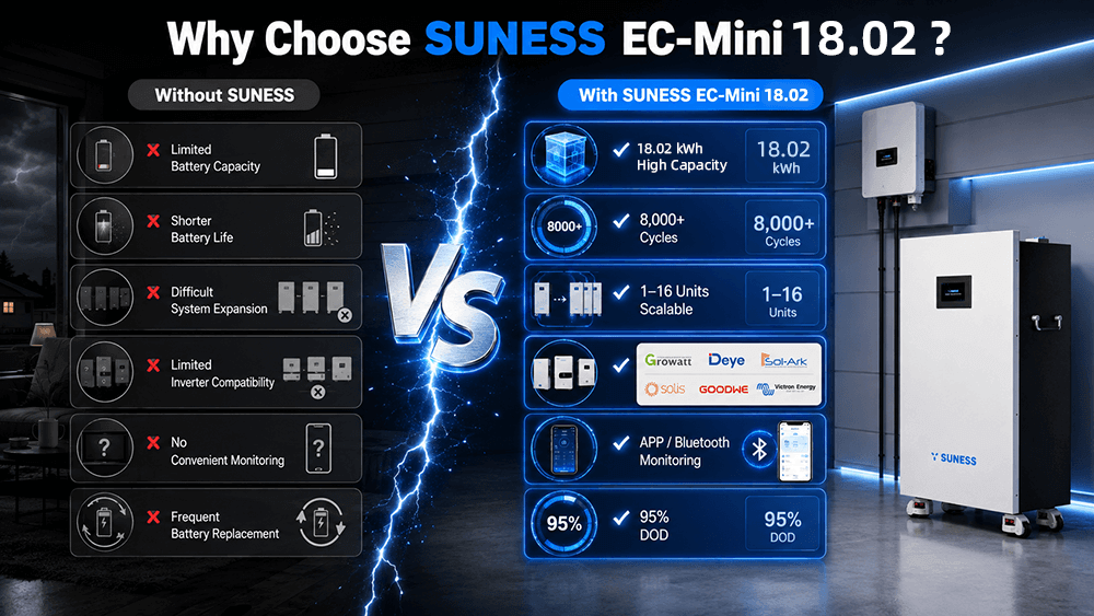 EC-Mini 18.02 18kWh LiFePO₄ Battery | 51.2V Home Energy Storage | SUNESS