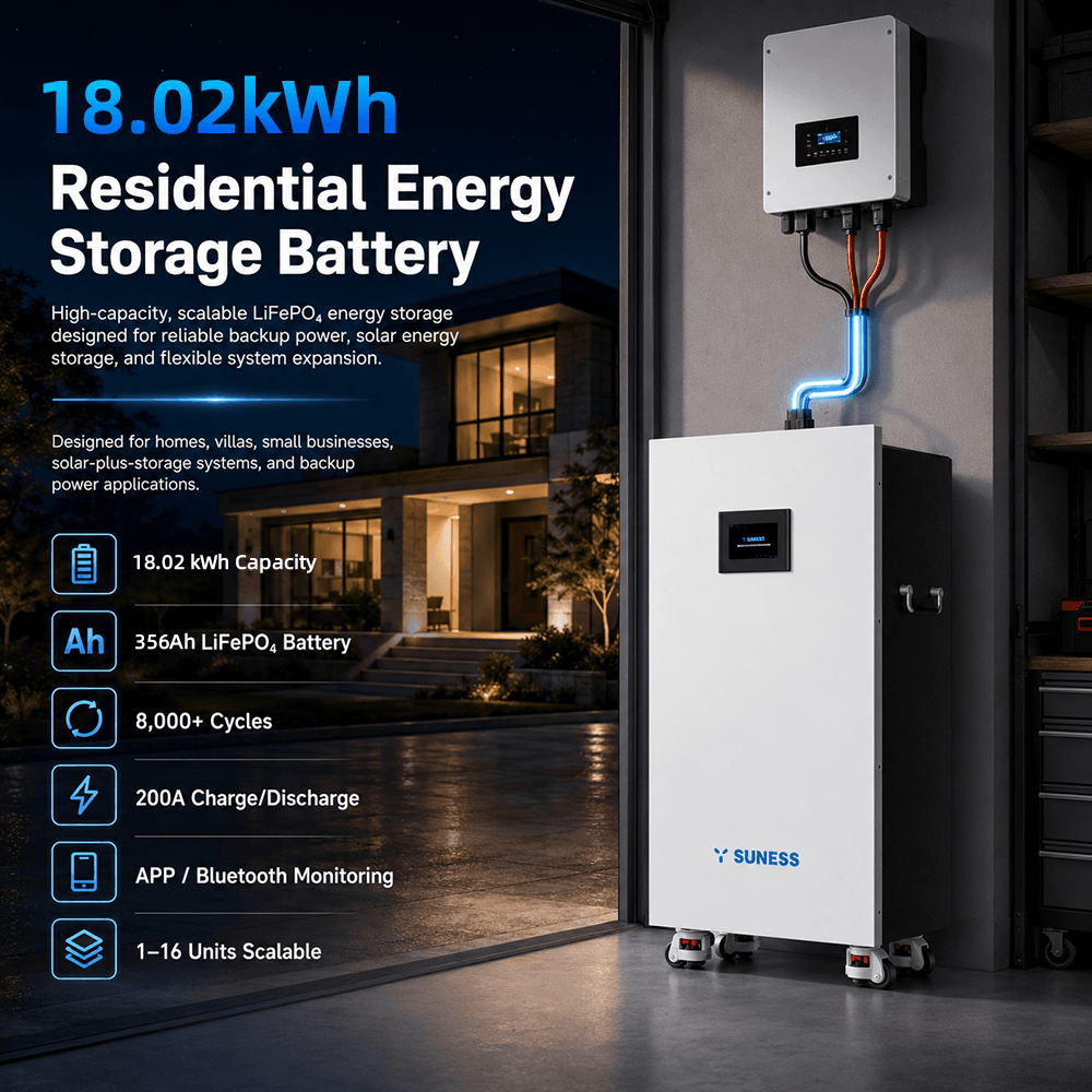 EC-Mini 18.02 18kWh LiFePO₄ Battery | 51.2V Home Energy Storage | SUNESS